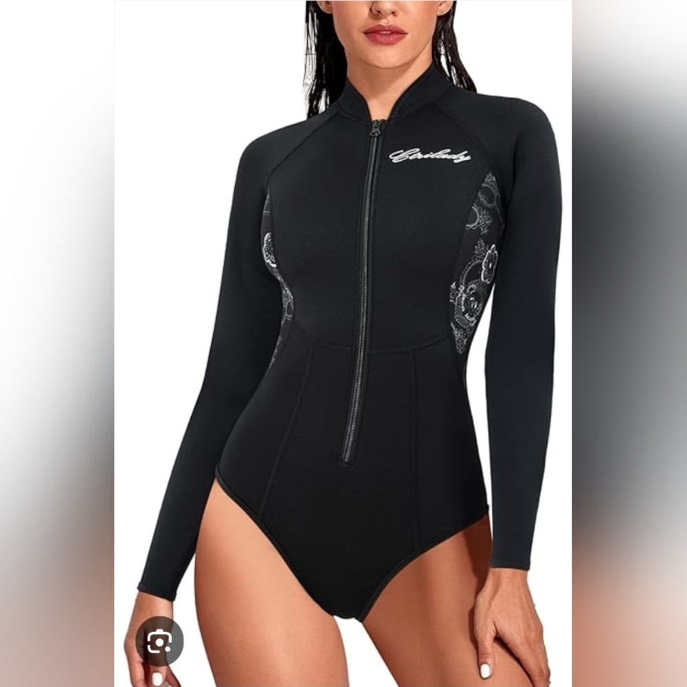 NWOT/ CtriLady  Neoprene Wetsuit, Long Sleeve Swimsuit with Front Zipper UV 2X